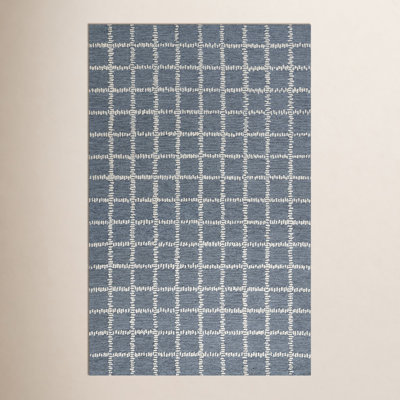 Lanora Hand Tufted Wool Blue Rug