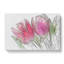 Pair Of Pink Tulip Flowers In Abstract - Wrapped Canvas Print-55309847