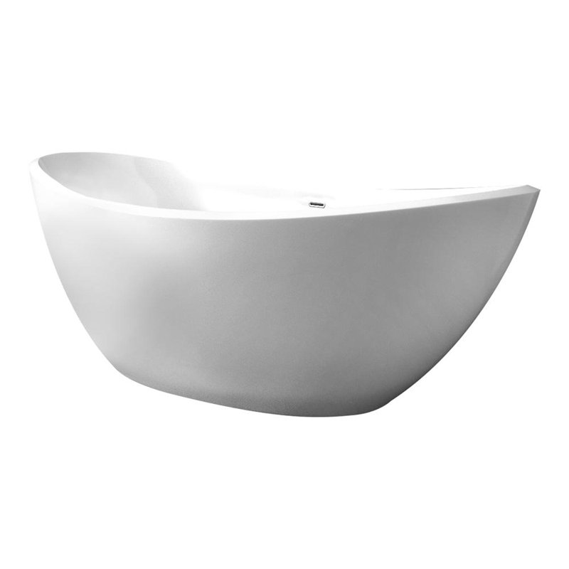 75" x 35" Freestanding Soaking Acrylic Bathtub