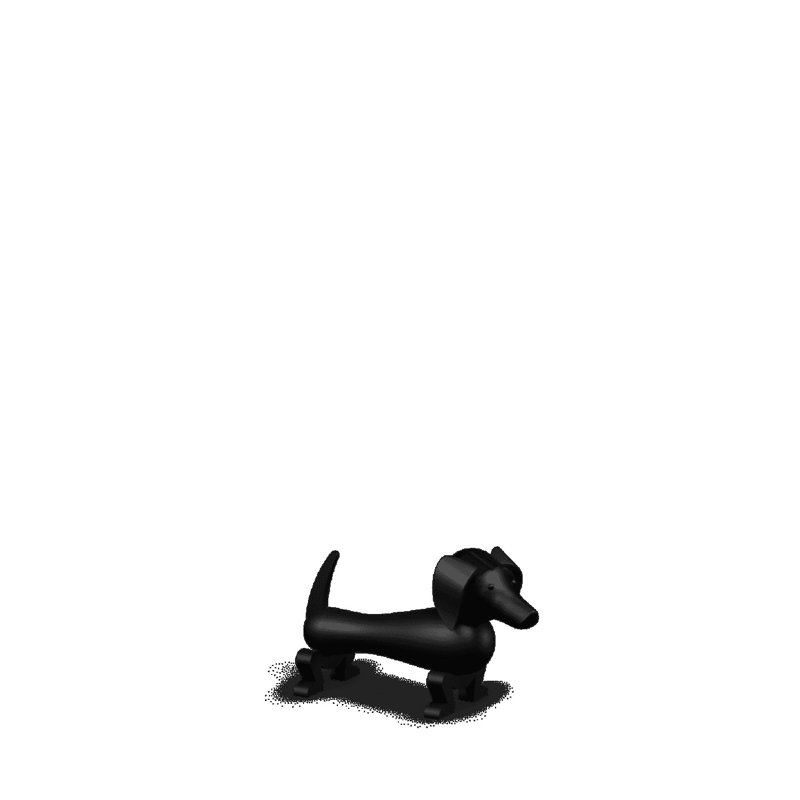 Dog Medium Dark Stained Oak, 4.30" H x 7.30" W x 4.30" D
