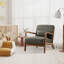 66cm Modern Solid Wood Frame Upholstered Accent Chair , Modern Armchair with Lumbar Support Pillow-1661194109