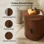Ensemble de 2 tables de bout cylindriques de style Mid-Century moderne avec station de charge intégrée et porte coulissante, table de chevet ronde à 2 niveaux avec ports USB, table de chevet pour le salon, la chambre à coucher, le vestibule - noir-1037377473-1037377475