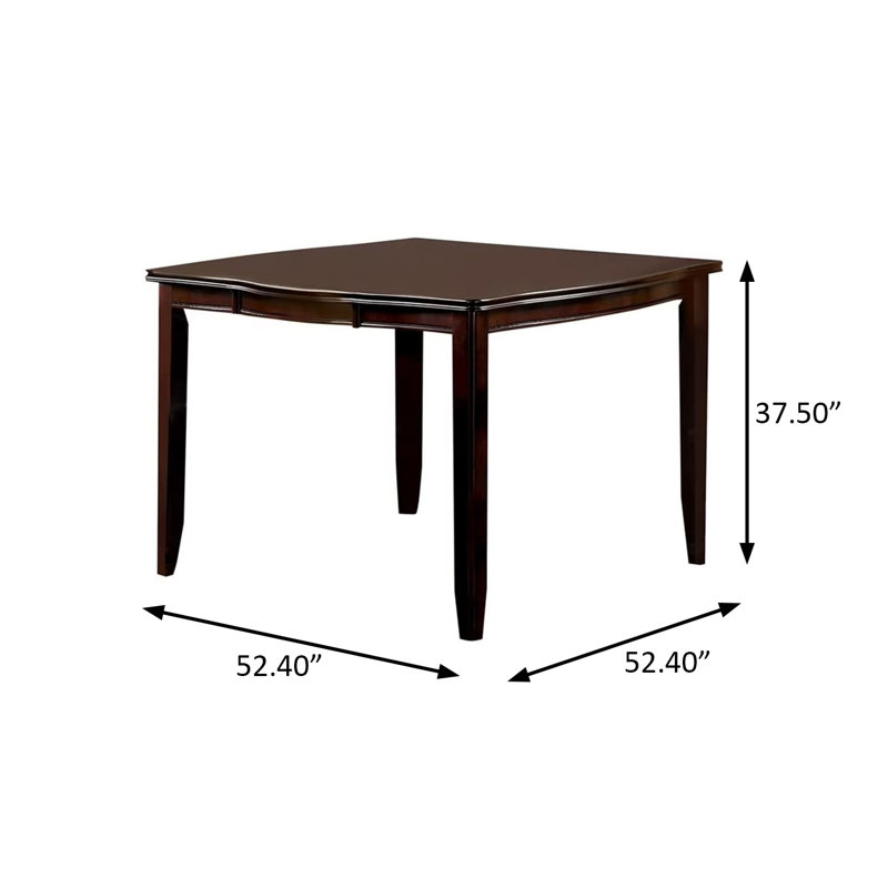 19.4"W Transitional Square Counter Ht. Table, Espresso