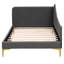Lit de jour simple rembourré gris avec accoudoirs - quincaillerie robuste, taille élégante et base en bois-543154943-543154936