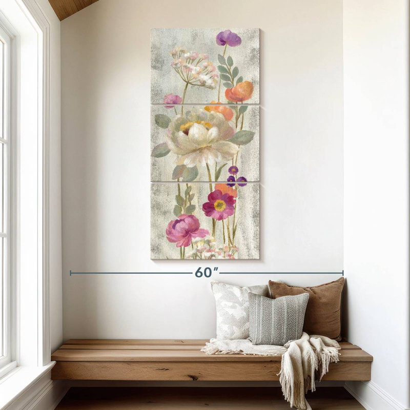 Retro Floral II, 52" H x 24" W