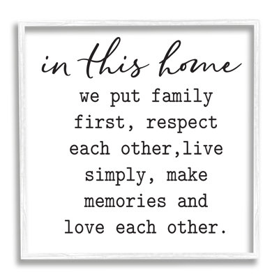 " In This Home Touching Family Quote Casual Design " by Lettered And Lined