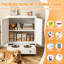 Station d'alimentation pour chiens en métal avec armoire de rangement, support pour nourrir les animaux de compagnie avec 2 bols surélevés en acier inoxydable et rangement pour les aliments, blanc