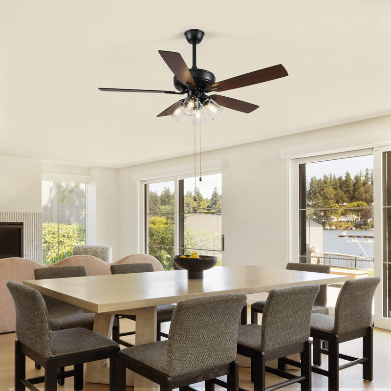 Ventilateur de plafond de 52 pouces avec lumières et chaînes de traction