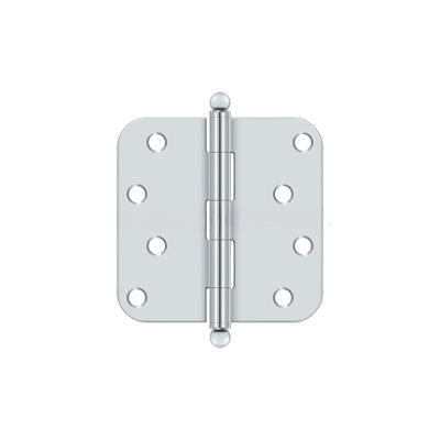 Charnière à rayon 4 po x 4 po x 5/8 po Deltana S44R526-BT, avec embouts sphériques dans une paire en chrome poli