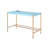 Spacious Blue & Gold Desk With Ports And Built-in Electrical Outlets Rectangular Power