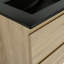 Meuble-lavabo mural 24 po avec lavabo en céramique noire, 2 tiroirs à fermeture en douceur, ensemble KD-115922408