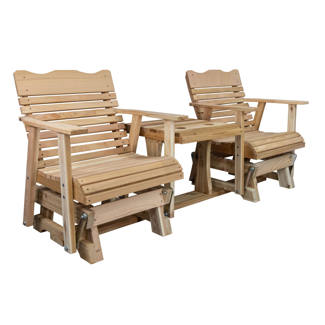 6 FT. Cedar Settee Glider, Amish Handcrafted Red Barrel Studio® Frame 