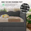 Lit de jour Gingham avec 2 tiroirs de rangement et port USB, forme ondulée-727462857-728224159