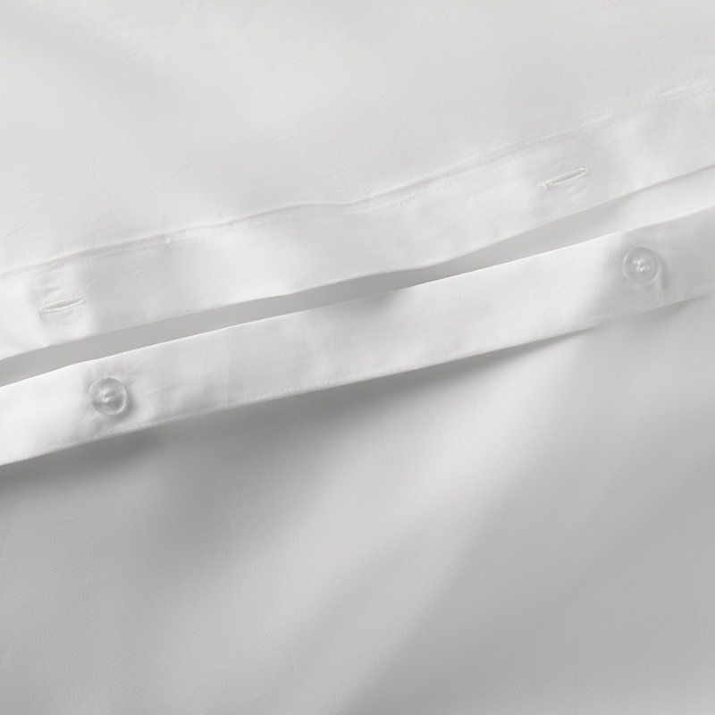 Danfield Cotton Sateen Duvet Cover Set, Full / Queen Duvet Cover + 2 Pillow Shams, White