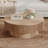 31.5" Modern Round Coffee Table With Storage Solid Wood Veneered Coffee Table Accent Tea Table-1452732521