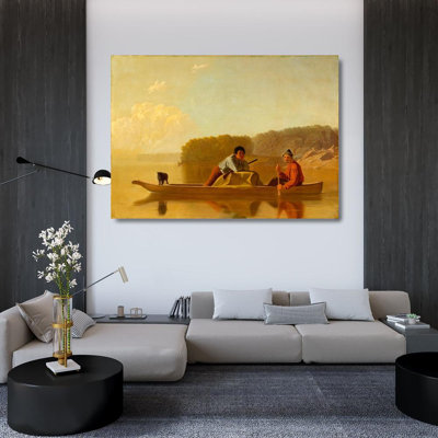 "The Trappers’ Return" by  George Caleb Bingham - Gallery Wrap Canvas Wall Art