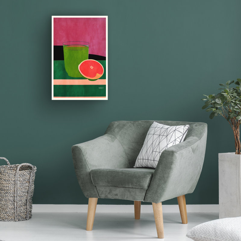 Rose, petit pamplemousse, H 19 po x l 12 po x P 2 po