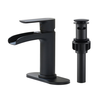 Single Hole Faucet Single-handle Bathroom Faucet with Drain Assembly -  CASAINC, KCLT0011-MB