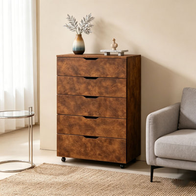Commode mobile à 5 tiroirs avec roulettes