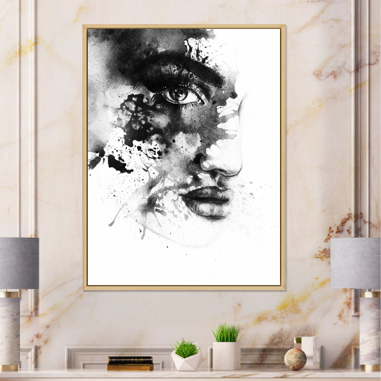 Watercolor Sexy Lips with Flowers Art Poster Creative Gifts for Women  Fashion Beauty Salon Decor Lips Canvas Print Framed Stretched Wall Art for  Girl