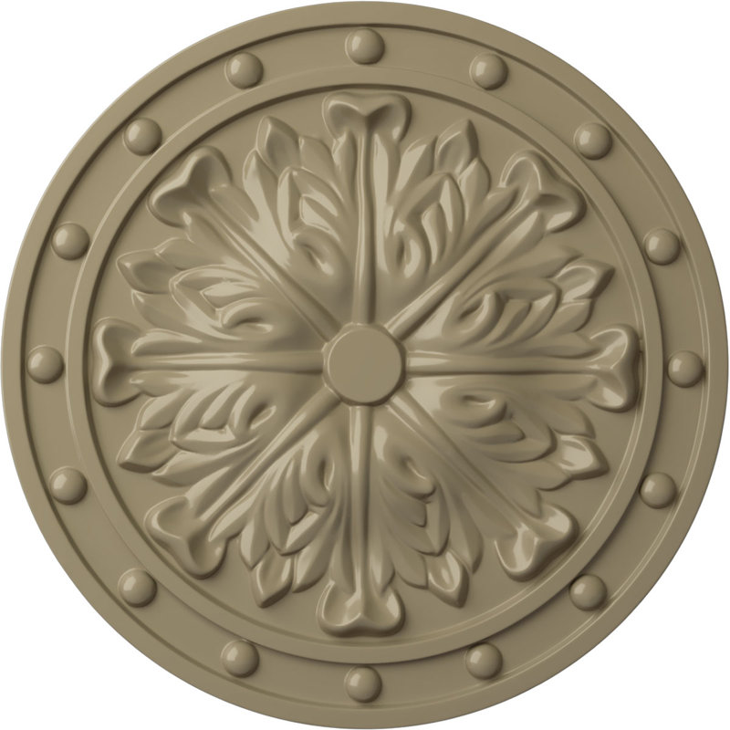 Médaillon de plafond Endurathane Lunel, DE 20 1/4 po x P 1 1/2 po (convient aux auvents jusqu'à 3 3/4 po), finition craquelée pierre de château peinte à la main