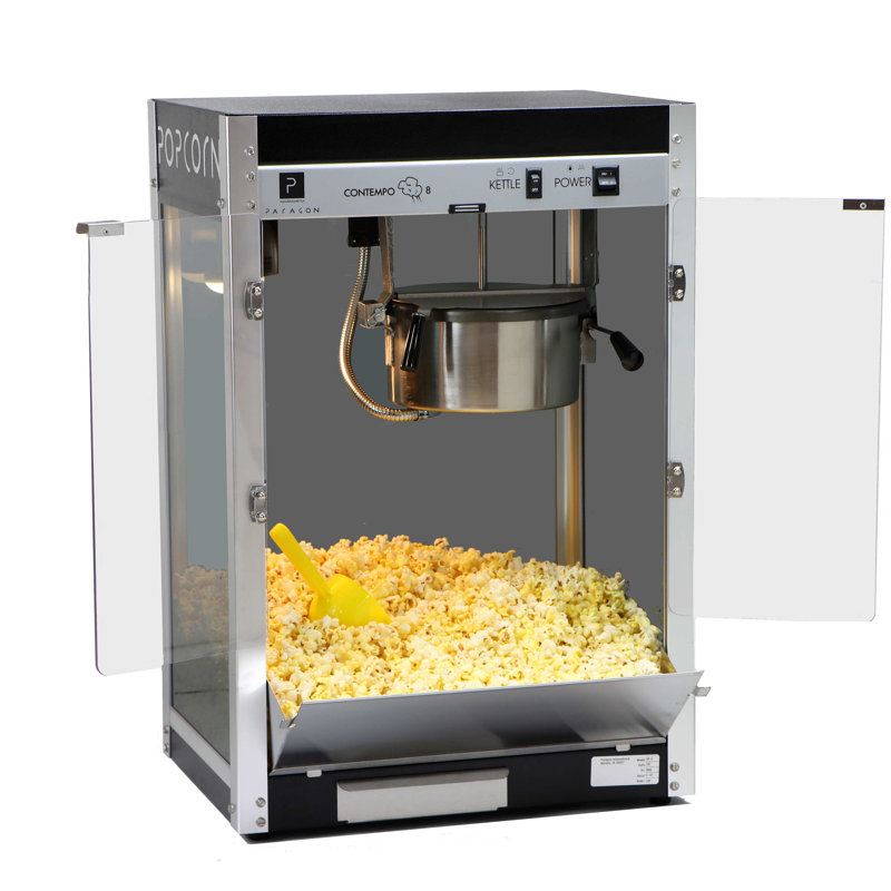 Paragon International Contempo Pop 8 Oz. Popcorn Oil, Tabletop Popcorn Machine, Popcorn Machine Stand / Cart