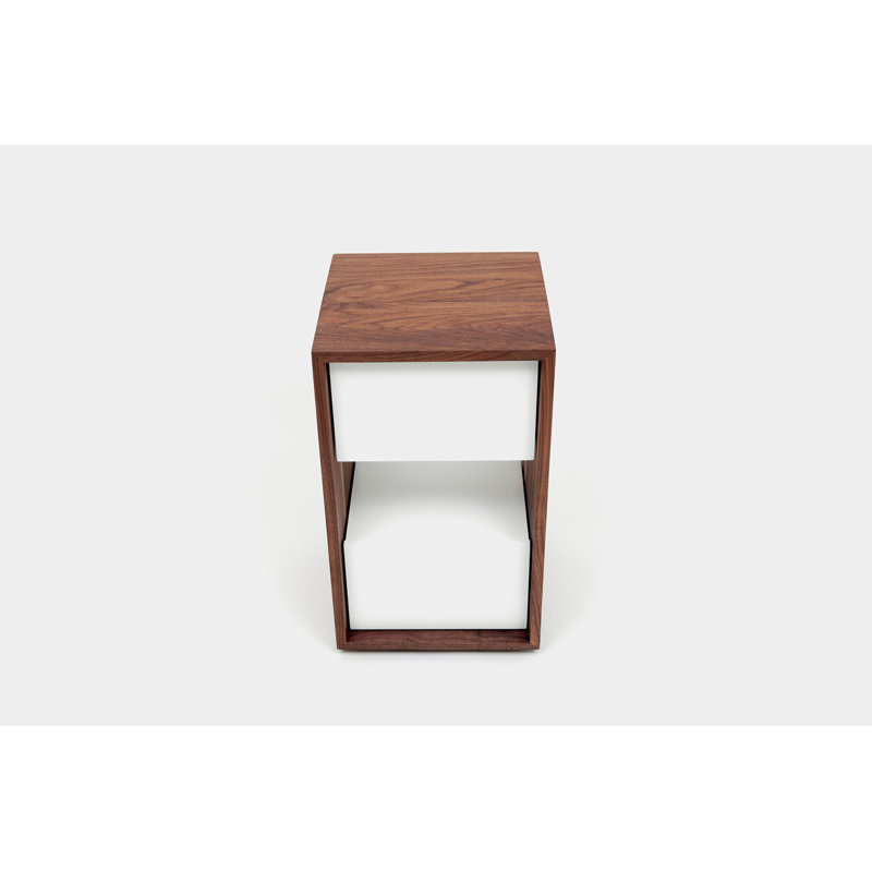 THN 2 - Drawer Solid Wood Nightstand, White