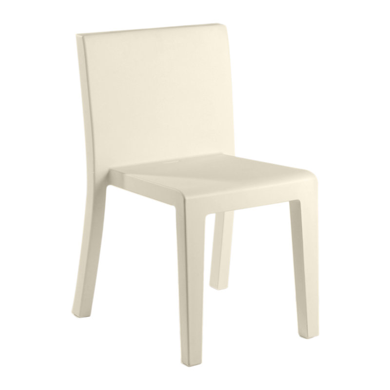 Jut Stacking Patio Dining Chair, Ecru