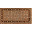 Tapis vintage en laine beige / brun / orange Mid-20Th Century Samarkand Vintage 4 pi 6 po x 9 pi 2 po