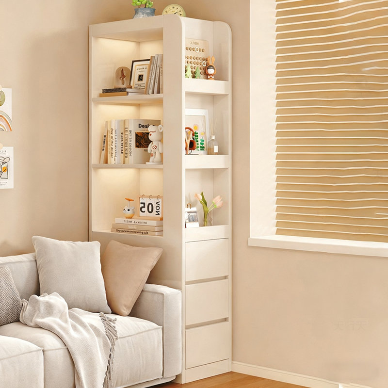 Armoire de coin en bois manufacturé blanc, H 70,87 po x l 15,75 po x P 19,69 po