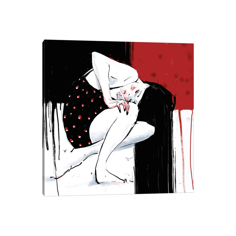 Woman In Red II by Anikó Salamon - Wrapped Canvas Print, 30.48cm H x 30.48cm W
