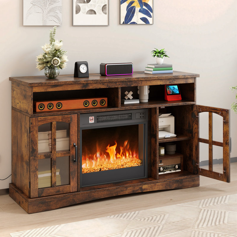 110cm W  TV stand cabinet with 6800 BTU electric fire