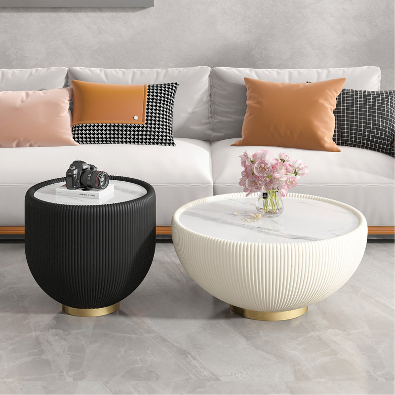 Table basse en forme de tasse, Noir, H 16,93 po x L 19,69 po x l 19,69 po