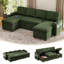 Corner Sofa Bed, U-Shaped Sleeper Sectional Couch Bed, 3-In-1 Convertible Pull Out Sofa Bed With Adjustable Backrest, Storage, Usb And Cup Holder For Living Room-505570090