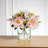 Artificial Peony Flower Arrangement In Glass Vase With Faux Water (pink)-374193493