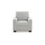Fauteuil Geyn, polyester gris fumée clair, pieds en faux bois noir-121545389