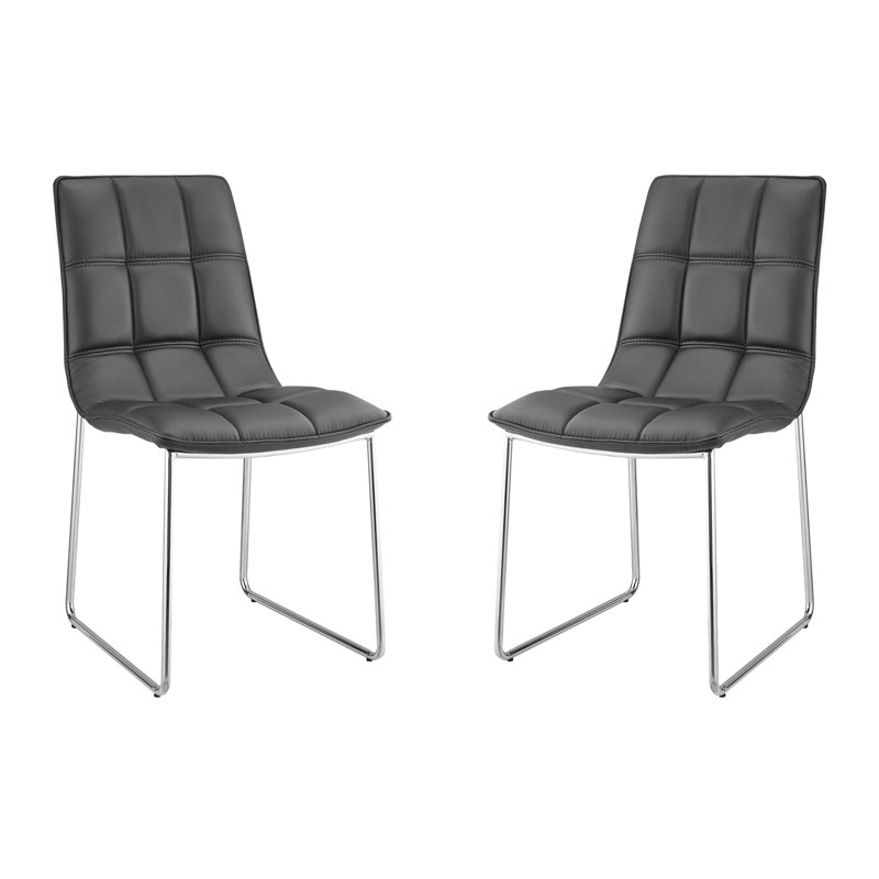 Chaise d'appoint en cuir Leandro, Noir, noir, noir, noir