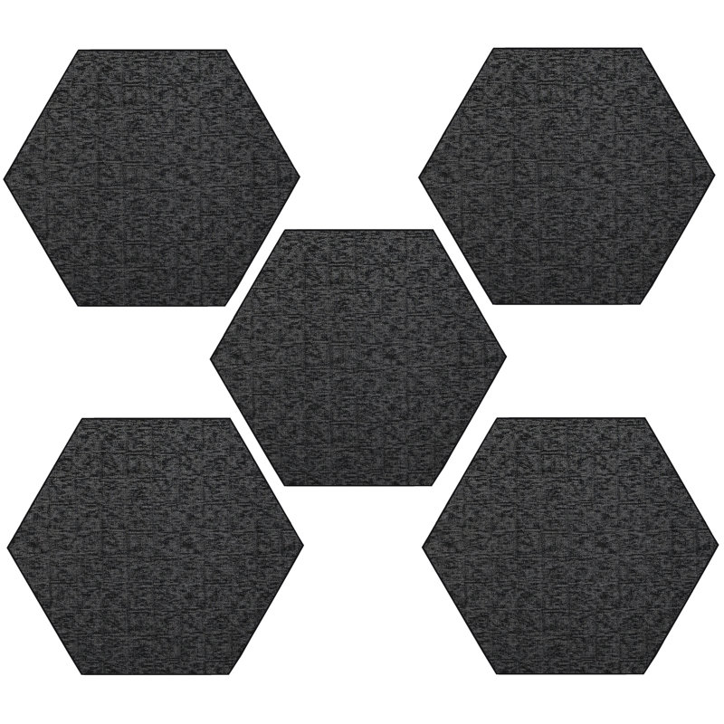 Ensemble de tapis intérieur / extérieur en nylon touffeté à la machine Levitus, Hexagone 3 pi