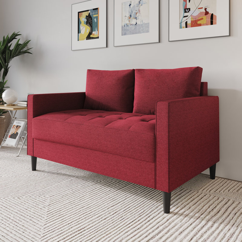 Causeuse de réception en tissu Newquay, Lin rouge