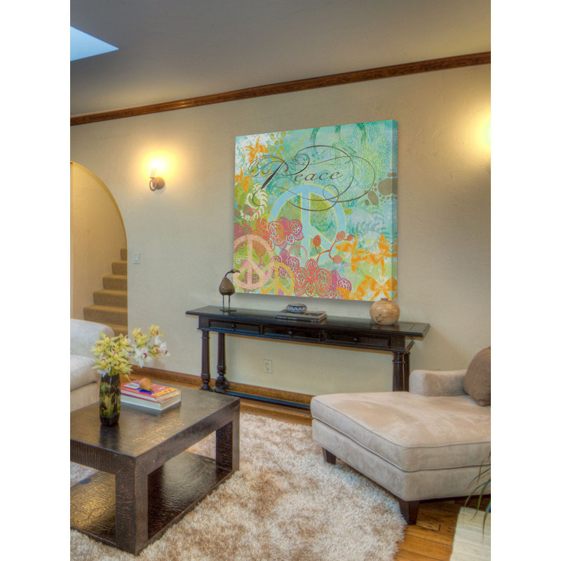 Colorful Abstract Peace Canvas Art Print, 34" x 34"