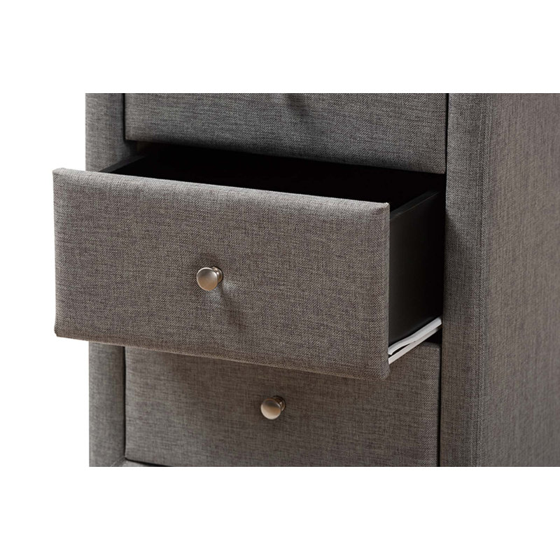Table de chevet 3 tiroirs Caden Jonesy, Gris