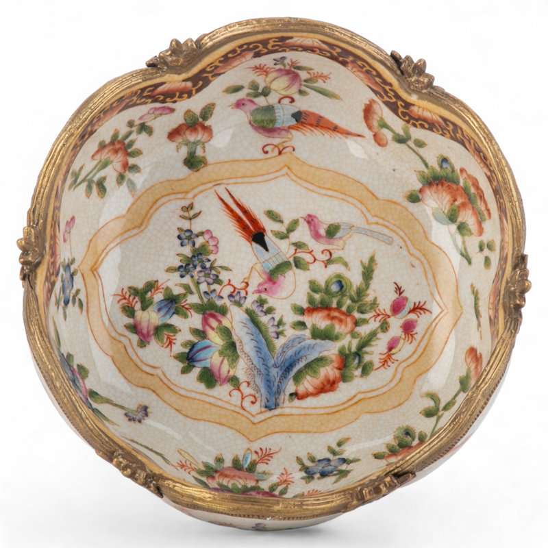 Porcelain Scalloped Basin with Bronze Ormolu
