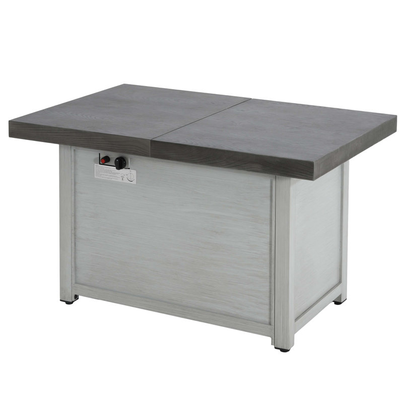Extendable Rectangle Aluminum Alloy Fire Pit Table, 50,000BTU