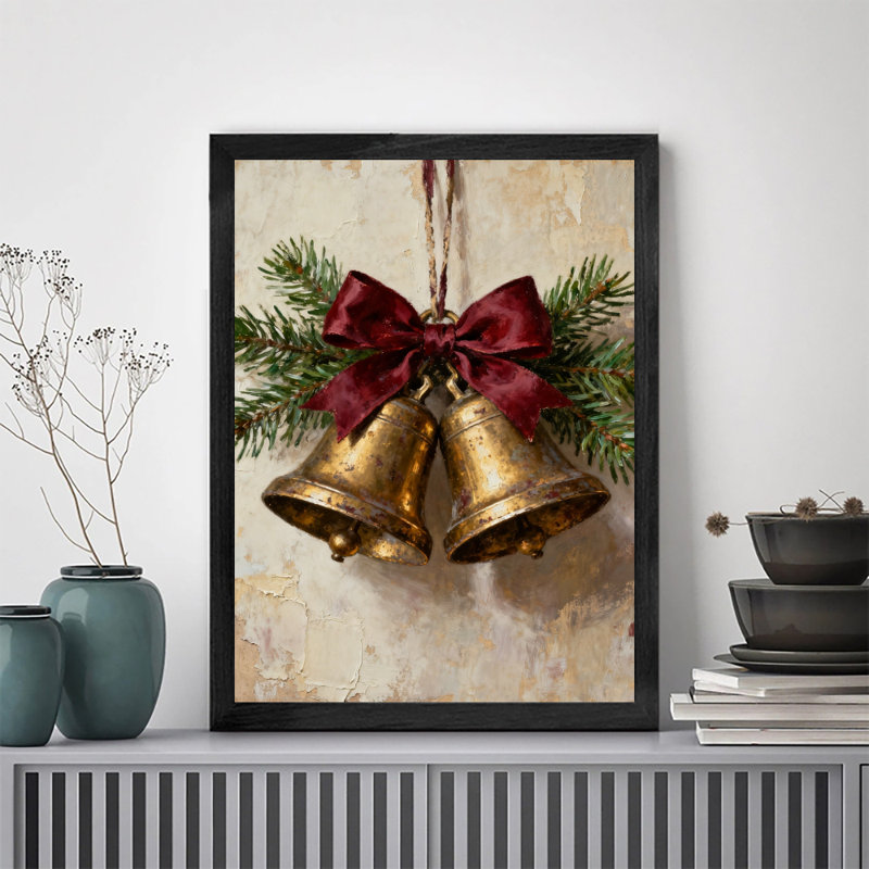 Horloge de Noël rétro encadrée noire, H 37 po x l 25 po
