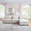 Canapé modulaire Corduroy, canapé en L avec repose-pieds avec rangement et 3 coussins, canapé modulaire pour le salon-115300166
