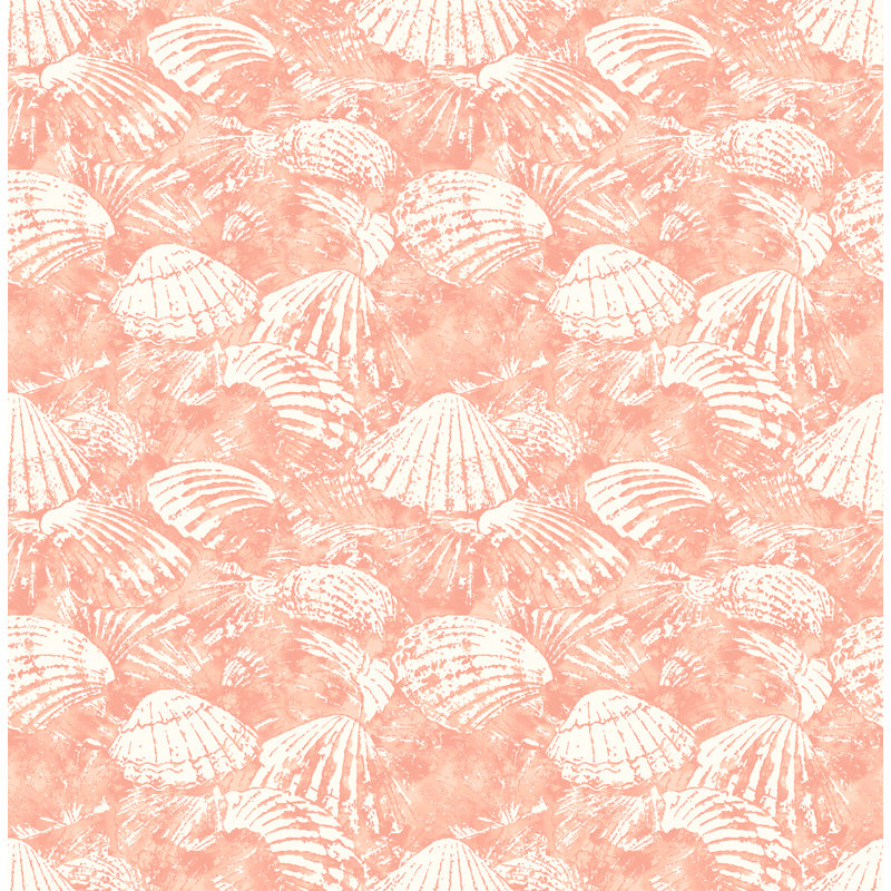  Papier peint Surfside Aqua Shells, Rose