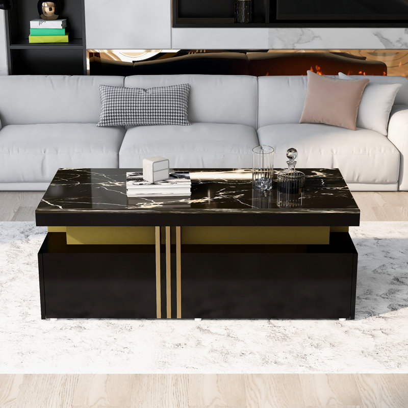Chalsea Coffee Table with Storage, Black