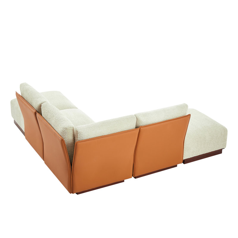 Canapé modulaire à combinaison en forme de V 88,5 po Velora, H 32 po x l 88,5 po x P 88,5 po