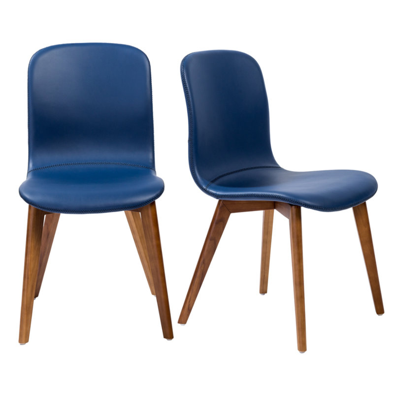 Chaise rembourrée Baden, Similicuir bleu