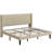 King Size Upholstered Platform Bed with Wingback Headboard and Wooden Slats-1735546368-1735546480